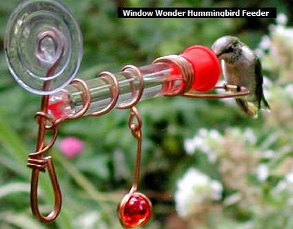 Window Wonder One Tube Copper Hummingbird Feeder