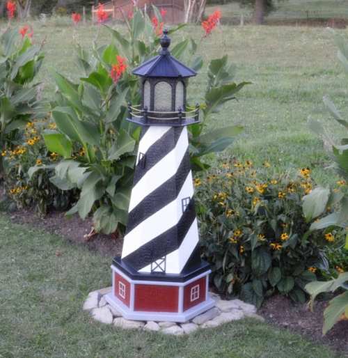 Garden Decor Wooden Outdoor Lighthouse Choose Colors Optional