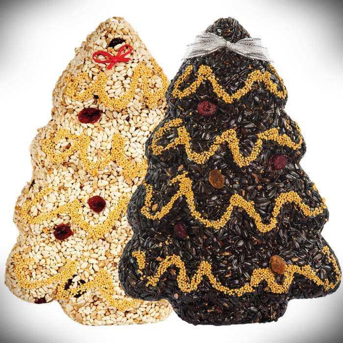 Christmas Tree Edible Bird Feeder Set Of 12 Handcrafted Edible Bird Seed Ornaments At Songbird Garden