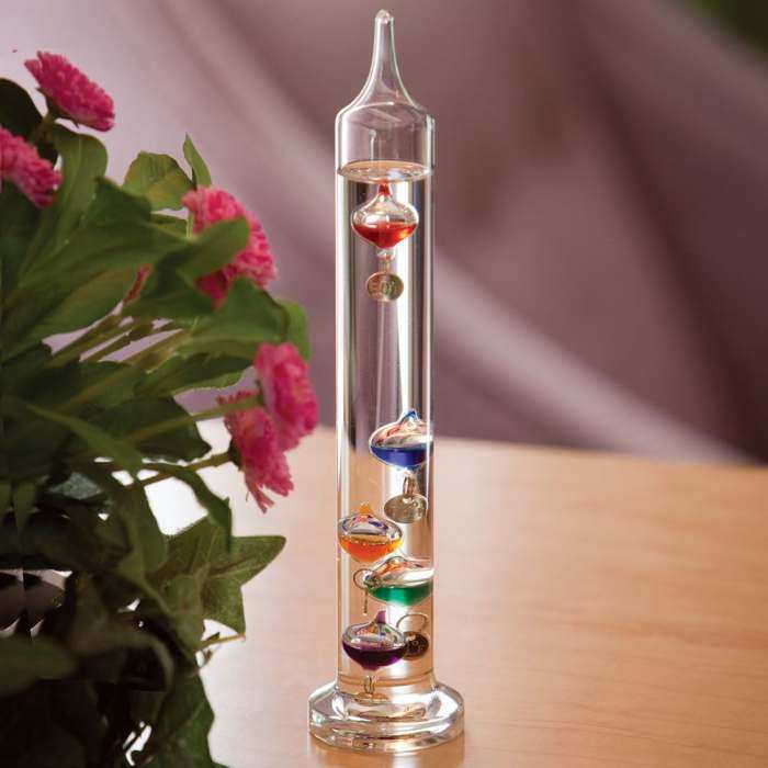 Galileo thermometer - brass - E.S. Sörensen