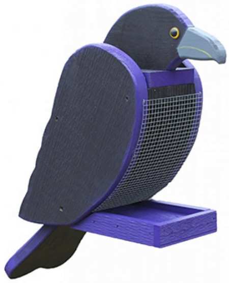Amish Handcrafted Wooden Bird Feeder Raven