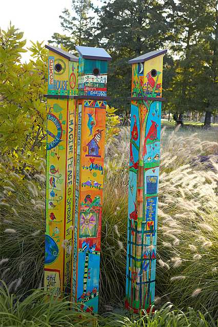 Birdhouse Art Poles