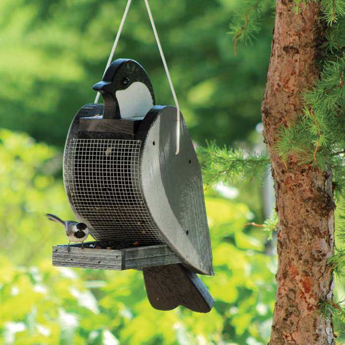 Amish Handcrafted Shaped Bird Feeder Chickadee