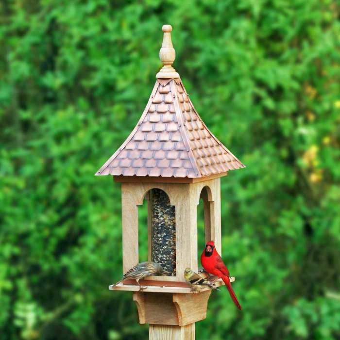 Villa Bird Feeder with Copper Shingled Roof