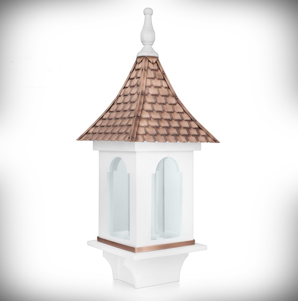 Villa Bird Feeder White with Copper Shingled Roof