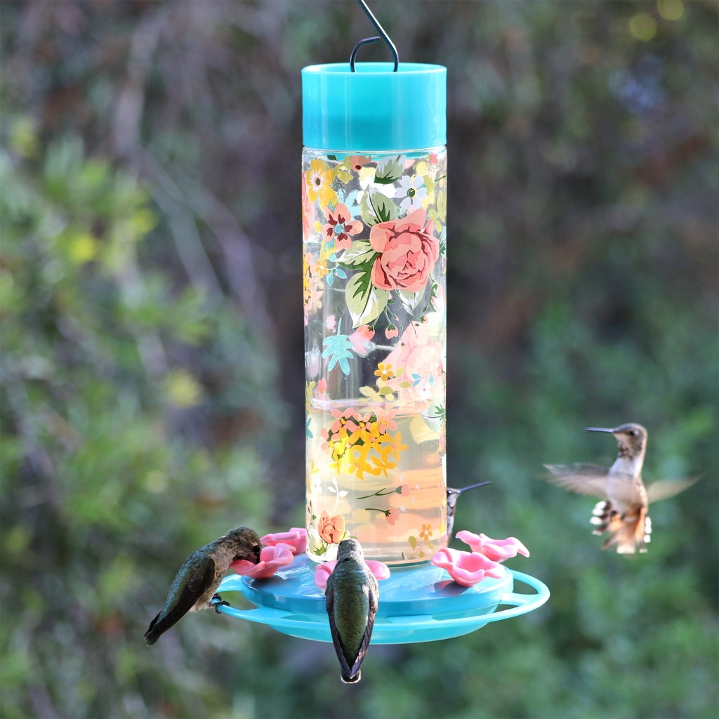 Charming Peony Decorative Hummingbird Feeder