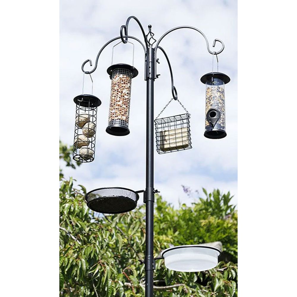 Jester Deluxe Bird Feeding Station w/Feeders Black