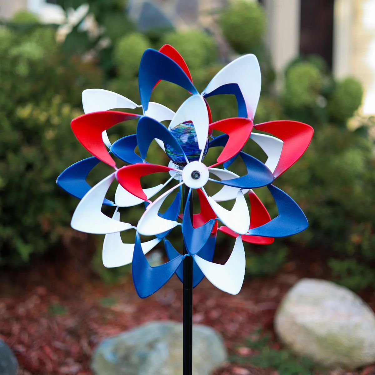 Illuminarie Stars & Stripes Dual Motion Windwheel