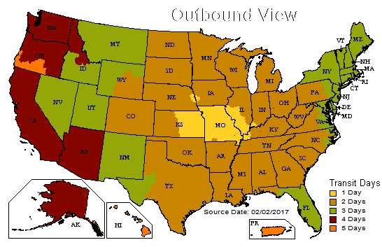 UPS Outbound Map